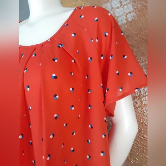 Sienna Sky Red Polka Dot Women's Blouse - Picture 8 of 11
